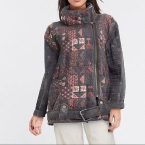 Free People Jenny Quilted Moto Jacket Sz XL